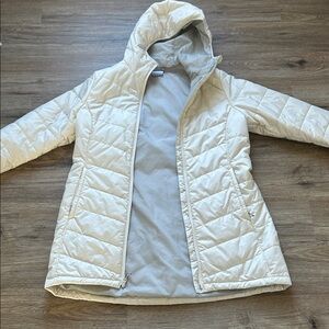 Columbia Cream Hooded Quilted Puffer Jacket